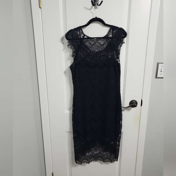 FREE PEOPLE Intimately Black Lace High Low Dress - Picture 7 of 13